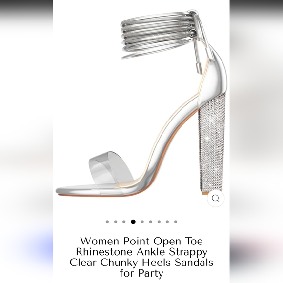 BNIB Lala Akai open toe rhinestone ankle strappy clear sandals sz 38 - Picture 2 of 8